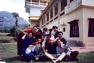 Some fun with students at the Karmapa's monastery (India)
